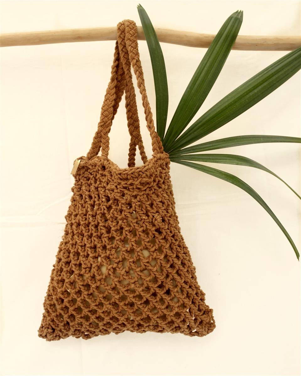 Tragetasche PERI I Aperol I exzellentes & nachhaltiges Makramee