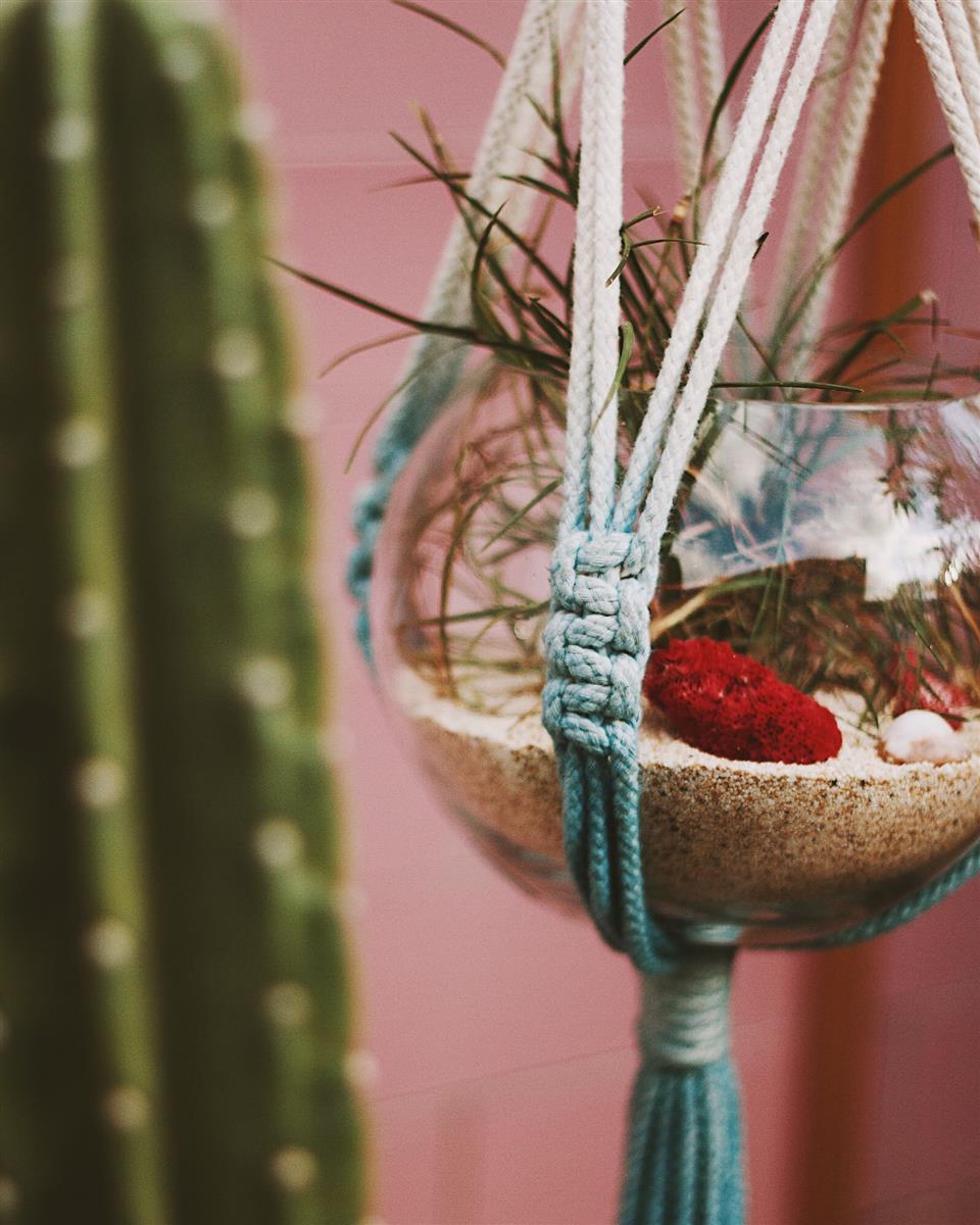 Pflanzenaufhänger BANGKO I Indigo I exzellentes & nachhaltiges Makramee