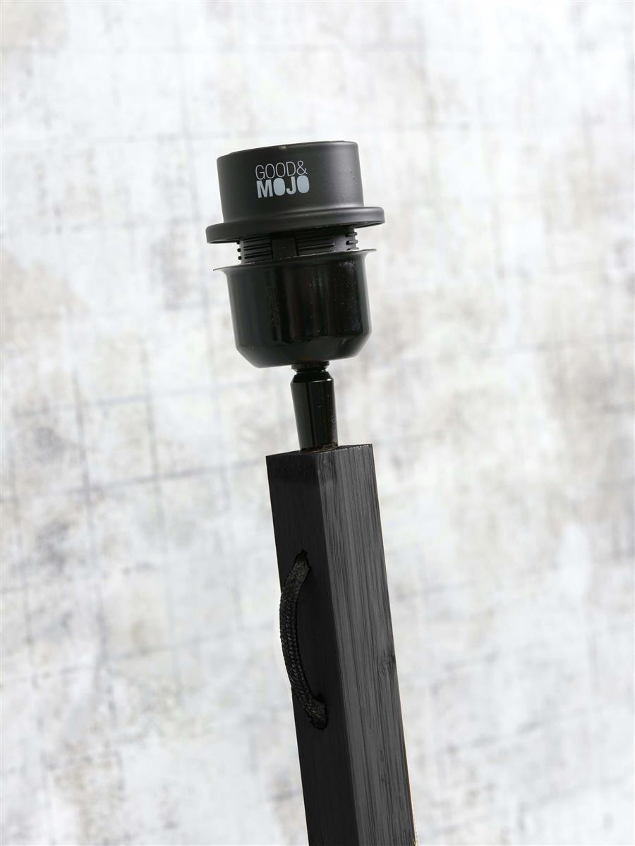 GOOD&MOJO I Stehleuchte I BHUTAN I Farbe: Natur/Schwarz I Schirm: Ø25 x 20