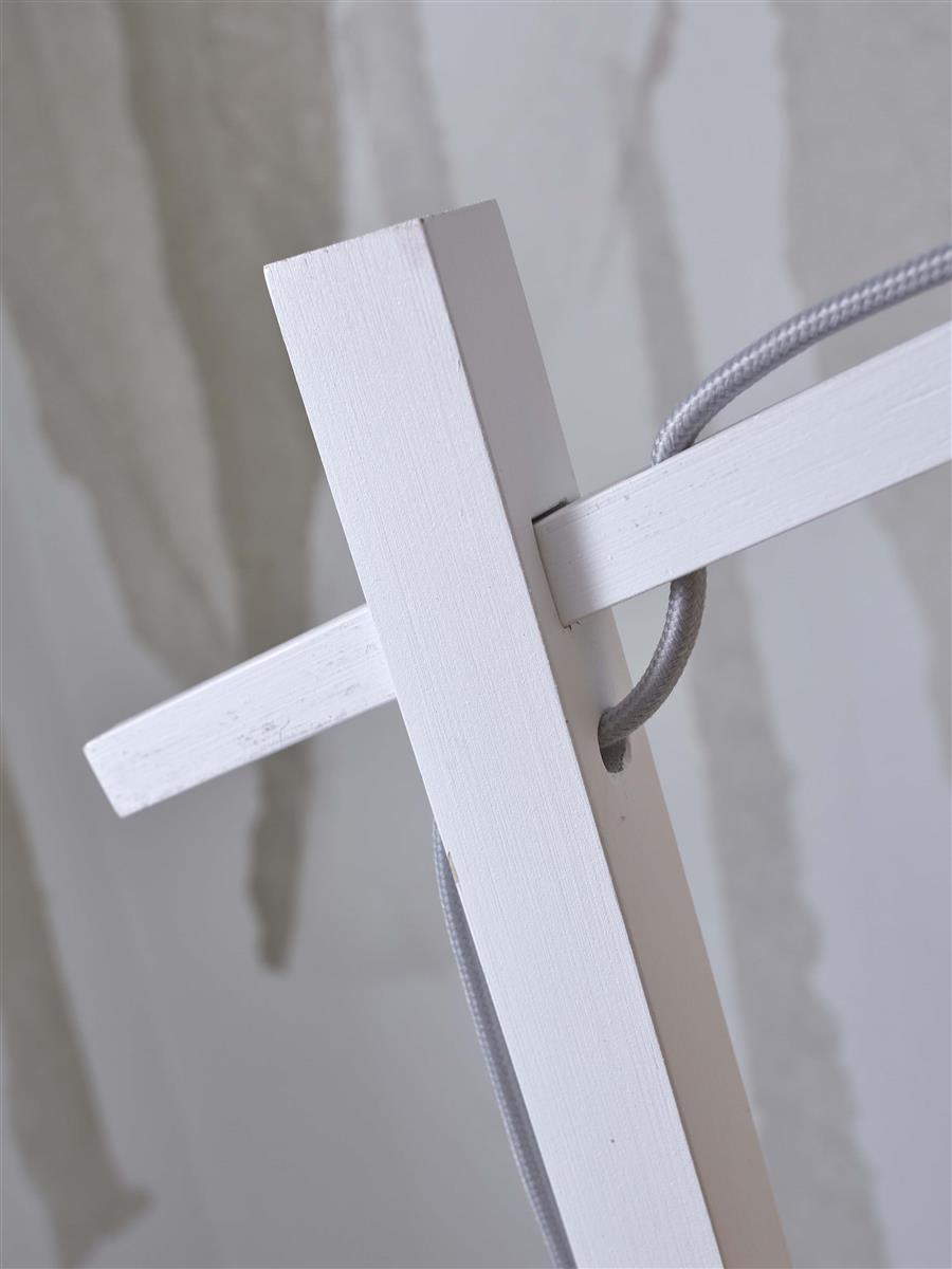 GOOD&MOJO I Stehleuchte I HOKKAIDO I Farbe: Weiß/Natur I Schirm: Ø25 x 38