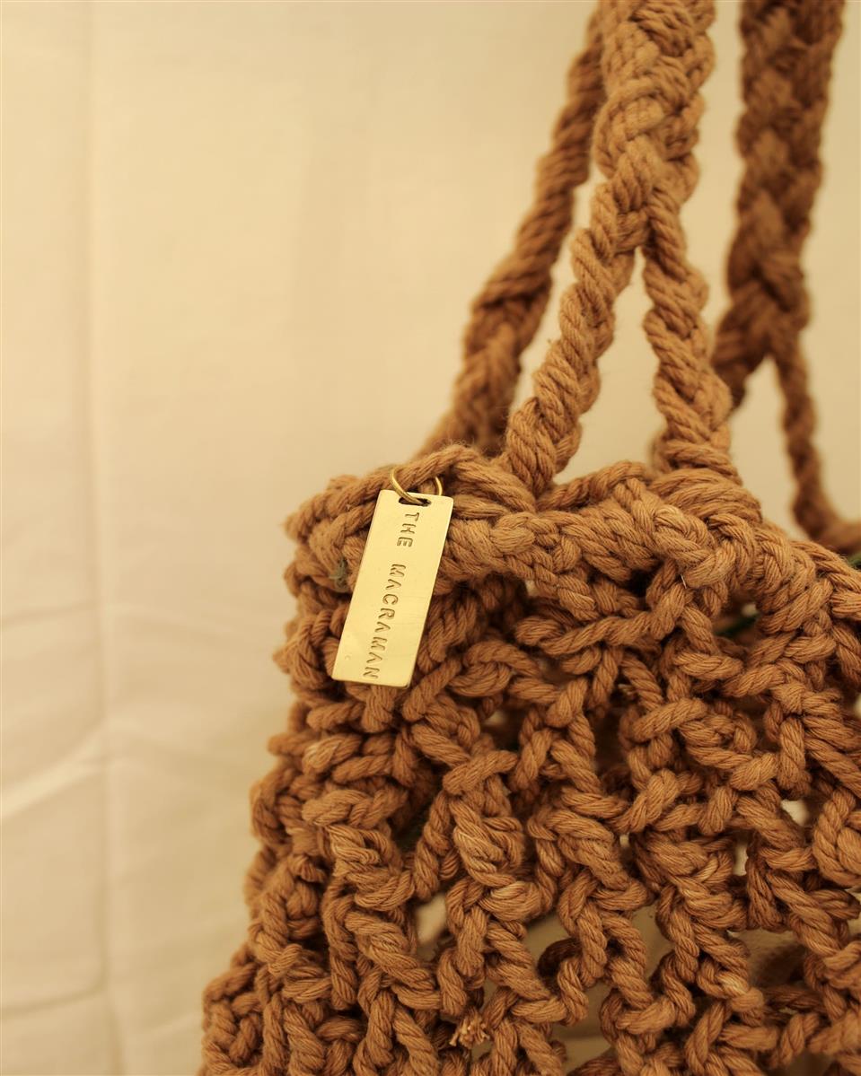 Tragetasche PERI I Aperol I exzellentes & nachhaltiges Makramee