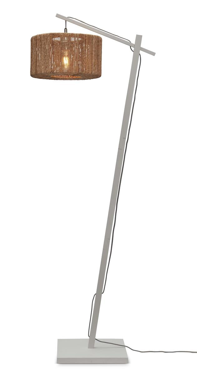 GOOD&MOJO I Stehleuchte I IGUAZU I Farbe: Weiß/Natur I Schirm: Ø30 x 16