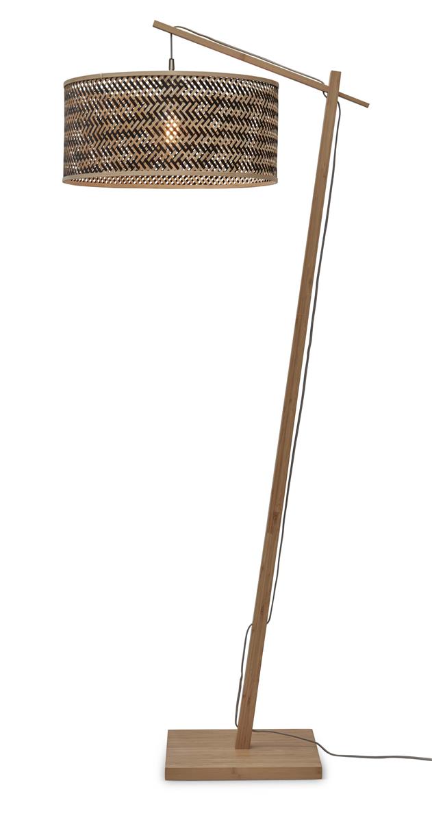 GOOD&MOJO I Stehleuchte I JAVA I Farbe: Natur/Schwarz I Schirm: Ø50 x 22