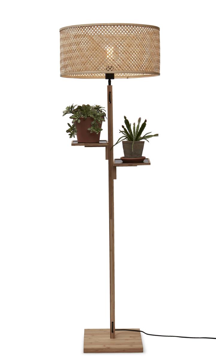 GOOD&MOJO I Stehleuchte I JAVA I Farbe: Natur I Schirm: Ø50 x 22