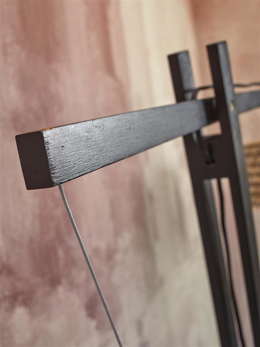 GOOD&MOJO I Stehleuchte I JAVA I Farbe: Natur/Schwarz I Schirm: Ø50 x 22