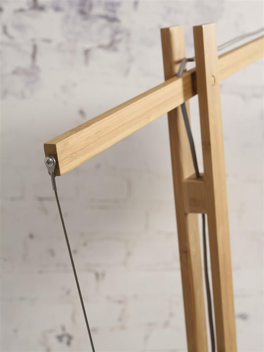 GOOD&MOJO I Stehleuchte I JAVA I Farbe: Natur/Schwarz I Schirm: Ø50 x 22