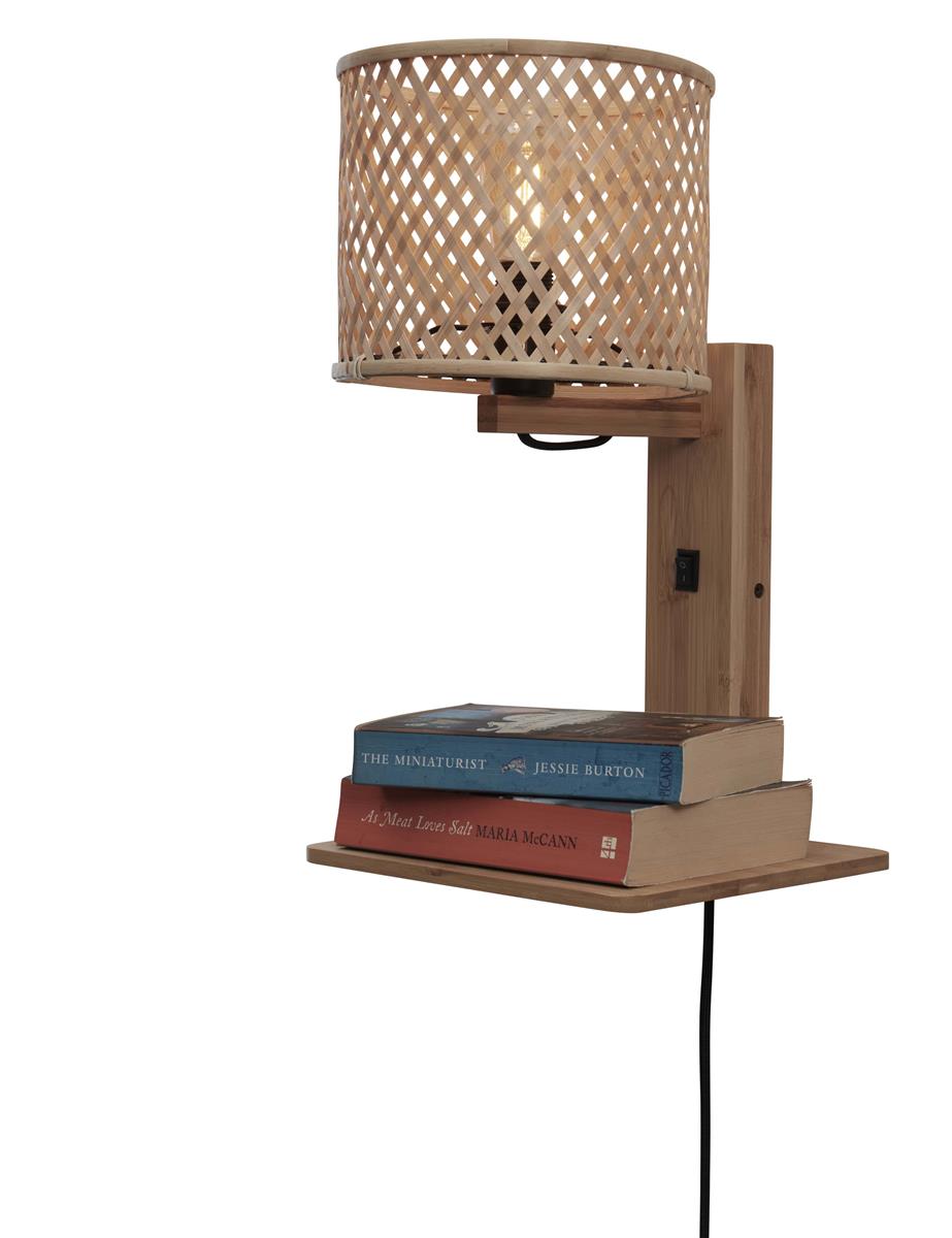 GOOD&MOJO I Wandleuchte I JAVA I Farbe: Natur I Schirm: Ø18 x 15