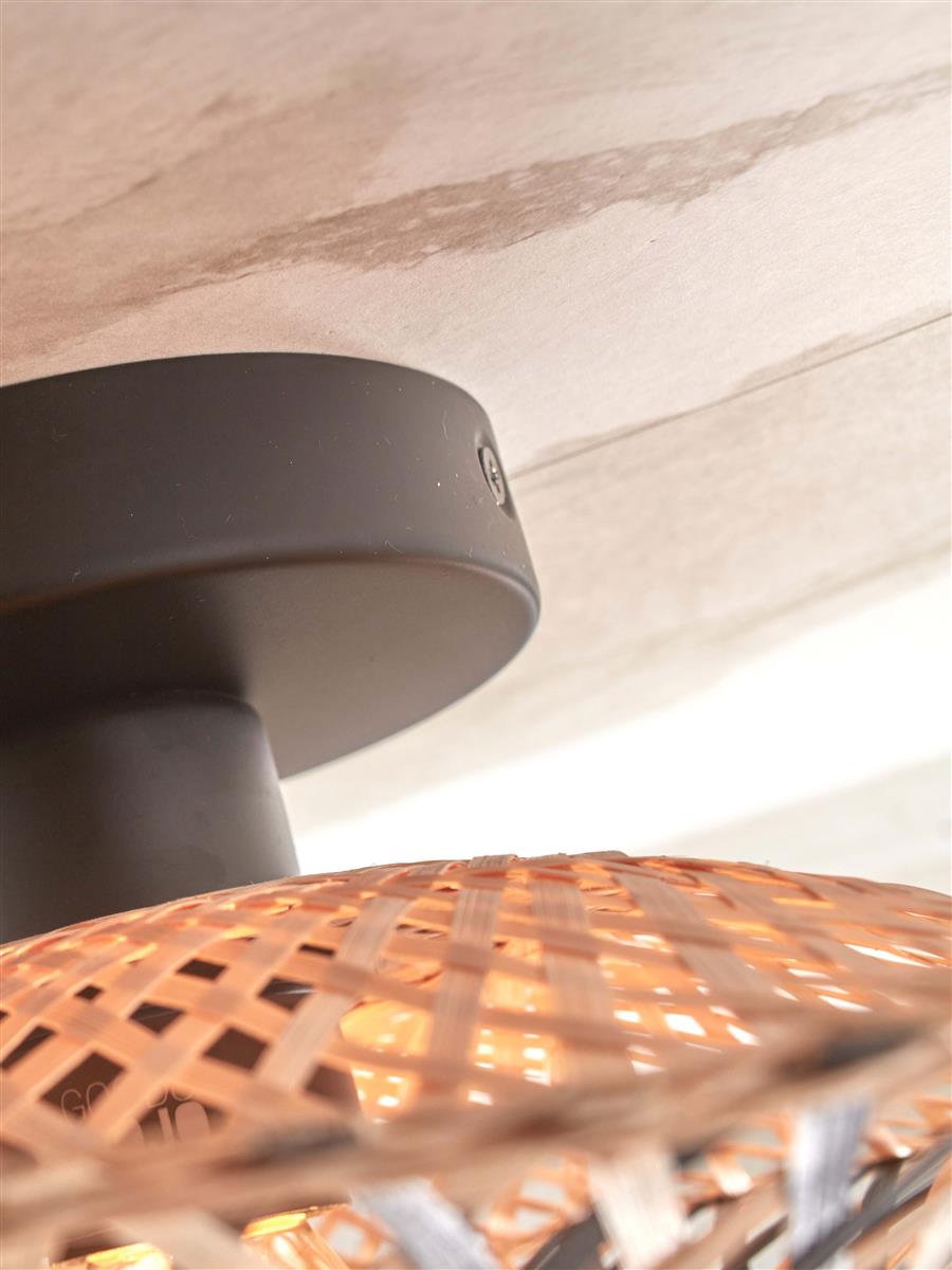 GOOD&MOJO I Deckenleuchte I KALIMANTAN I Farbe: Natur/Schwarz I Schirm: Ø30 x 8