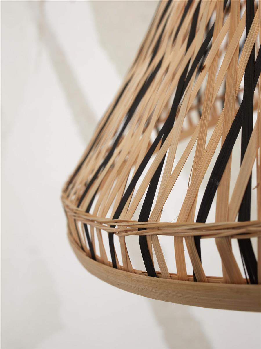 GOOD&MOJO I Hängeleuchte I TAHITI I Farbe: Natur/Schwarz I Schirm: Ø45 x 20