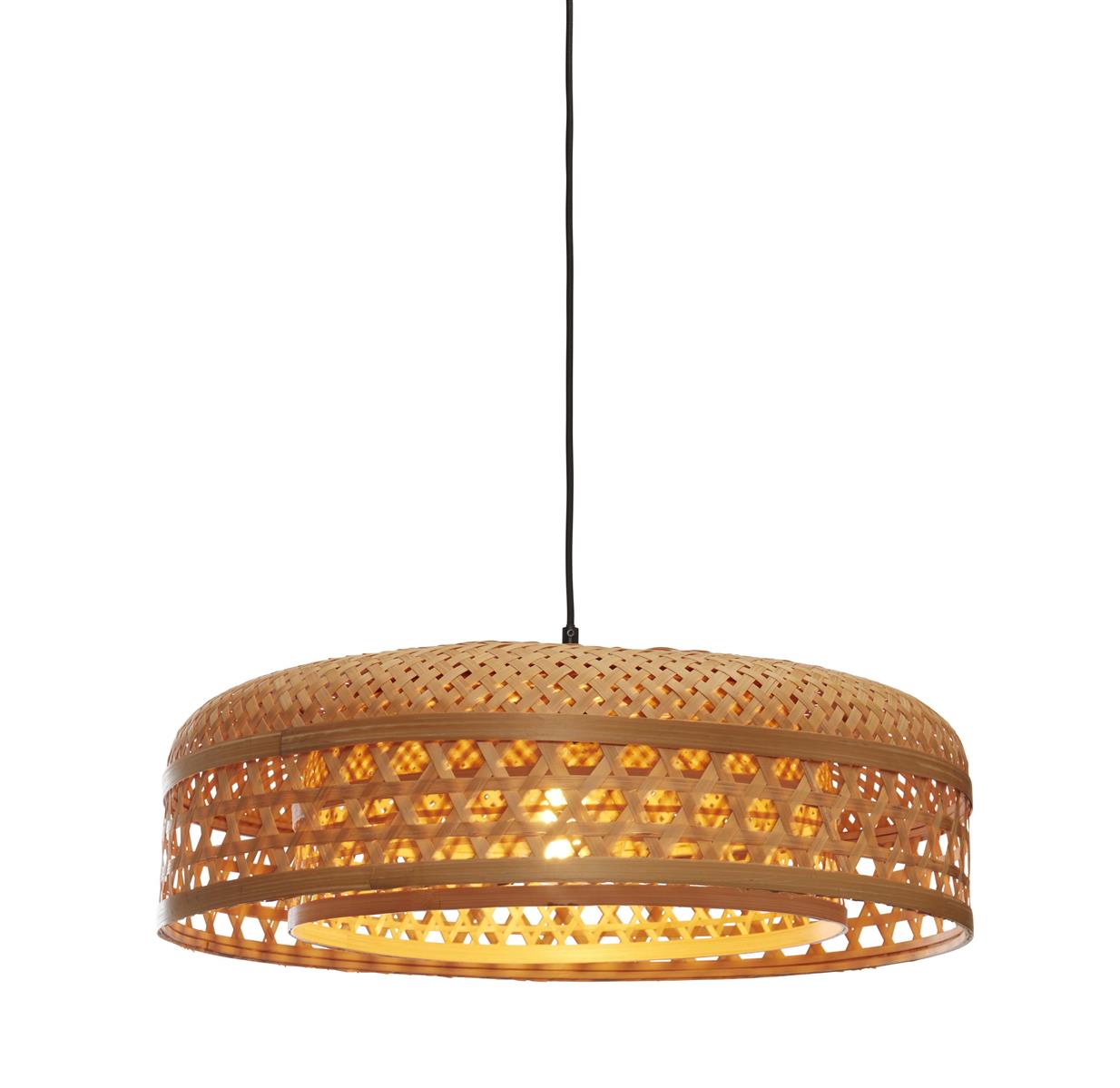 GOOD&MOJO I Hängeleuchte I UBUD I Farbe: Natur I Schirm: Ø60 x 18