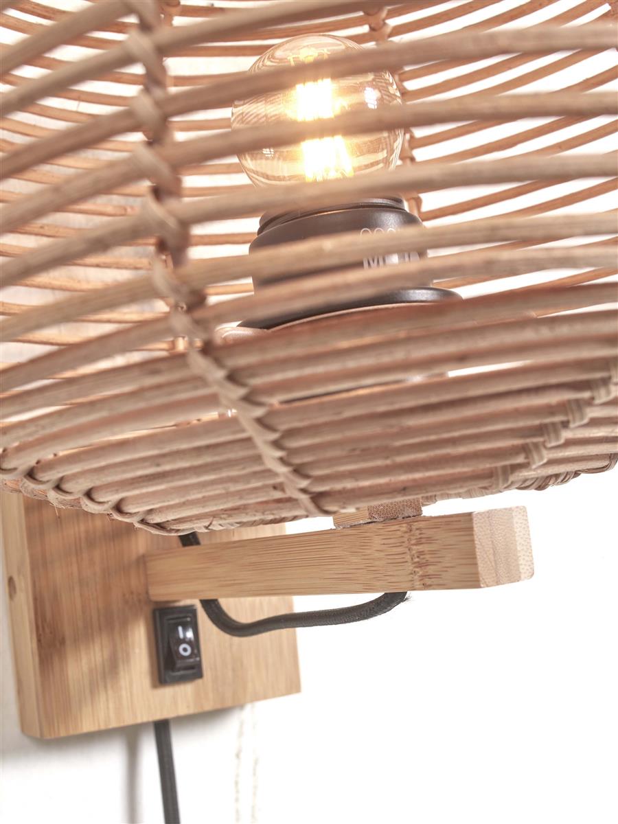 GOOD&MOJO I Wandleuchte I TANAMI I Farbe: Natur I Schirm: Ø25 x 20