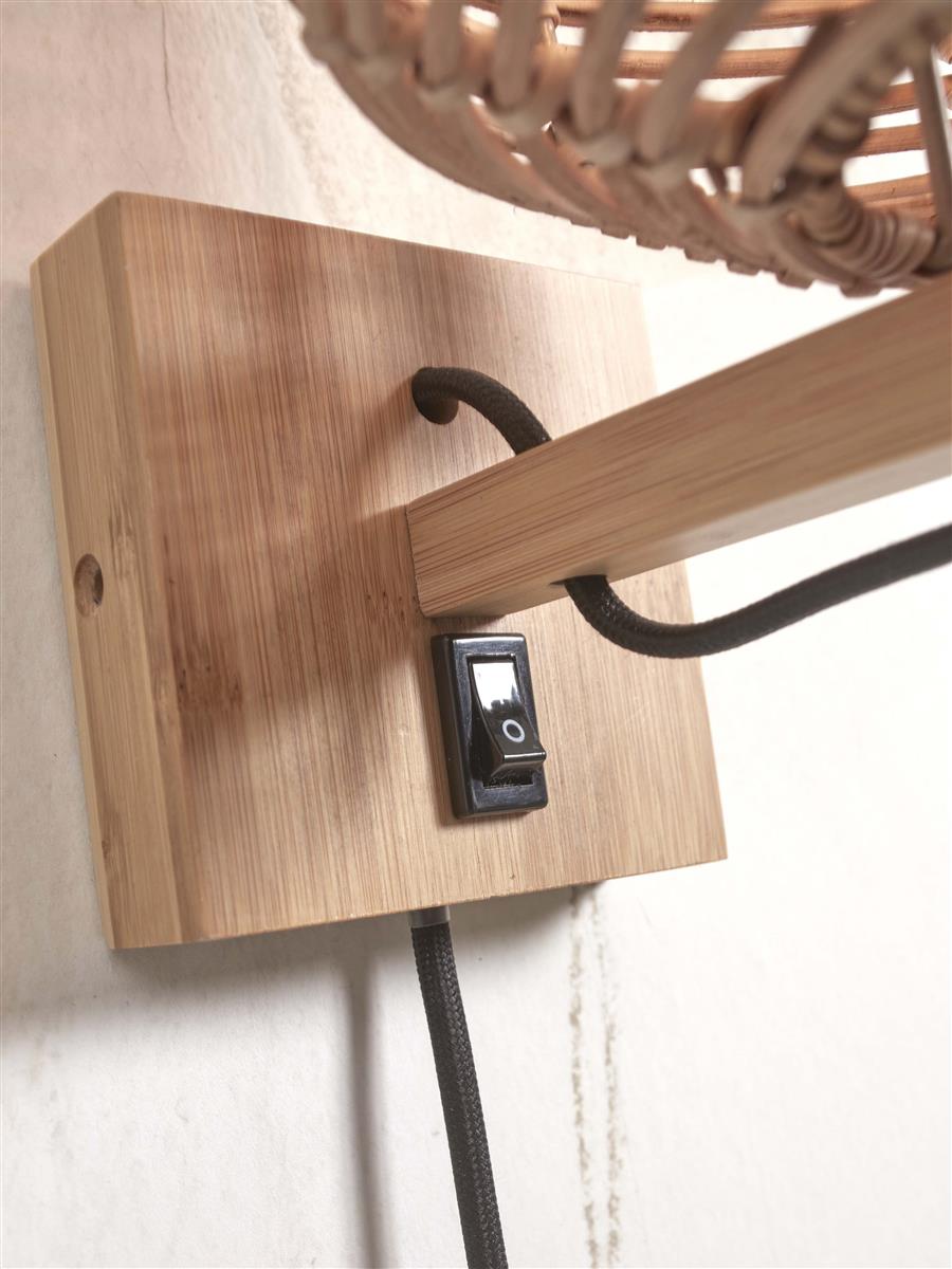 GOOD&MOJO I Wandleuchte I TANAMI I Farbe: Natur I Schirm: Ø18 x 25