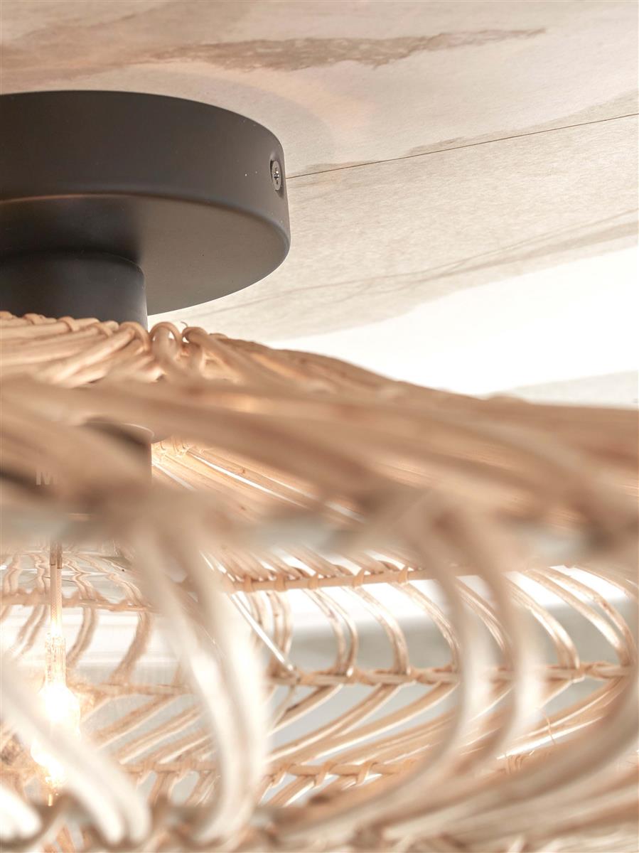 GOOD&MOJO I Deckenleuchte I ZANZIBAR I Farbe: Weiß I Schirm: Ø40 x 12