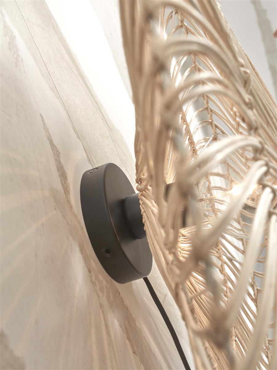 GOOD&MOJO I Wandleuchte I ZANZIBAR I Farbe: Weiß  I Schirm: Ø55 x 14