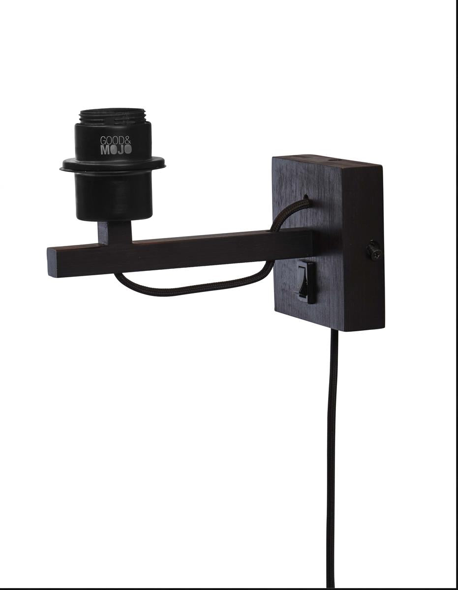 GOOD&MOJO I Wandleuchte I TANAMI I Farbe: Schwarz I Schirm: Ø18 x 25