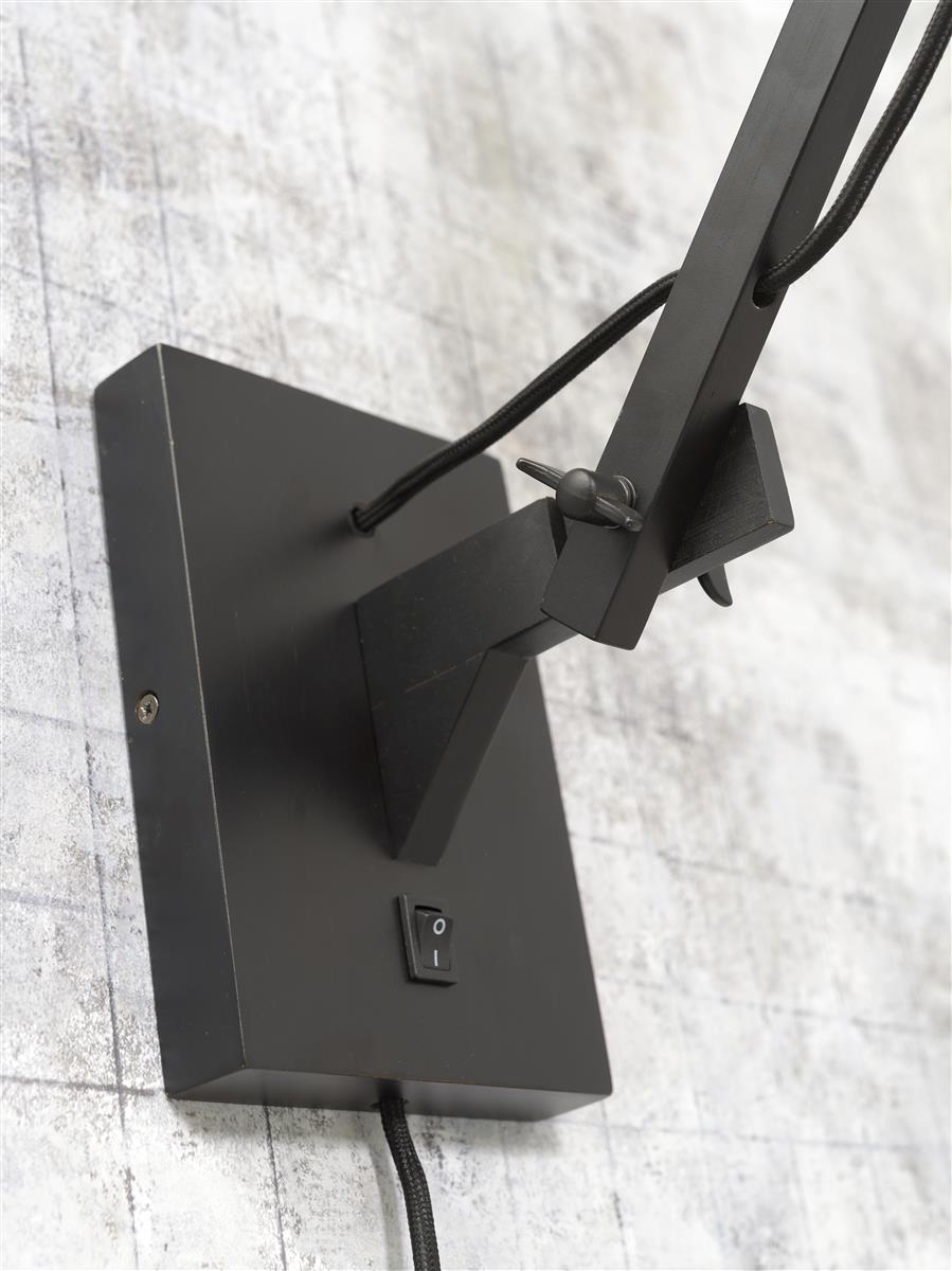 Good&Mojo I Wandleuchte I ANDES I Farbe: Lichtgrau I Schirm: Ø47 x 23