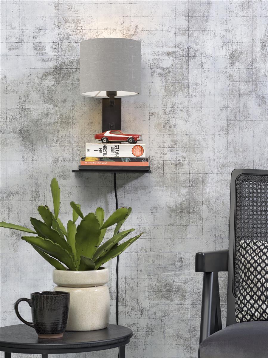 Good&Mojo I Wandleuchte I ANDES I Farbe: Lichtgrau I Schirm: Ø18 x 15