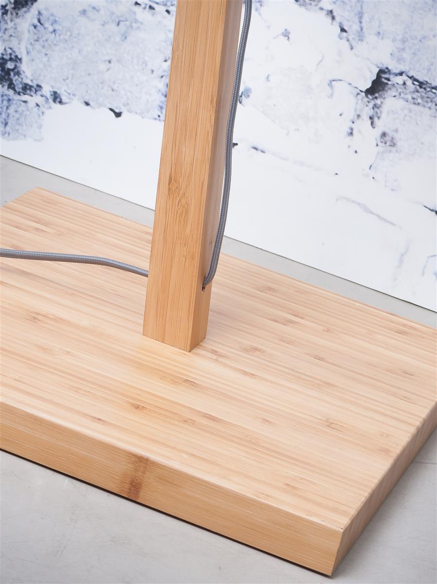 Good&Mojo I Stehleuchte I BALI I Farbe: Natur/Schwarz I Schirm: Ø44 x 12