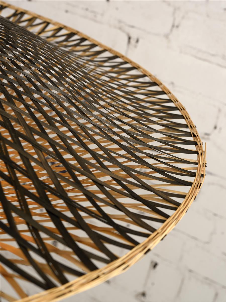 Good&Mojo I Wandleuchte I KALIMANTAN I Farbe: Natur/Schwarz I Schirm: Ø87 x 20