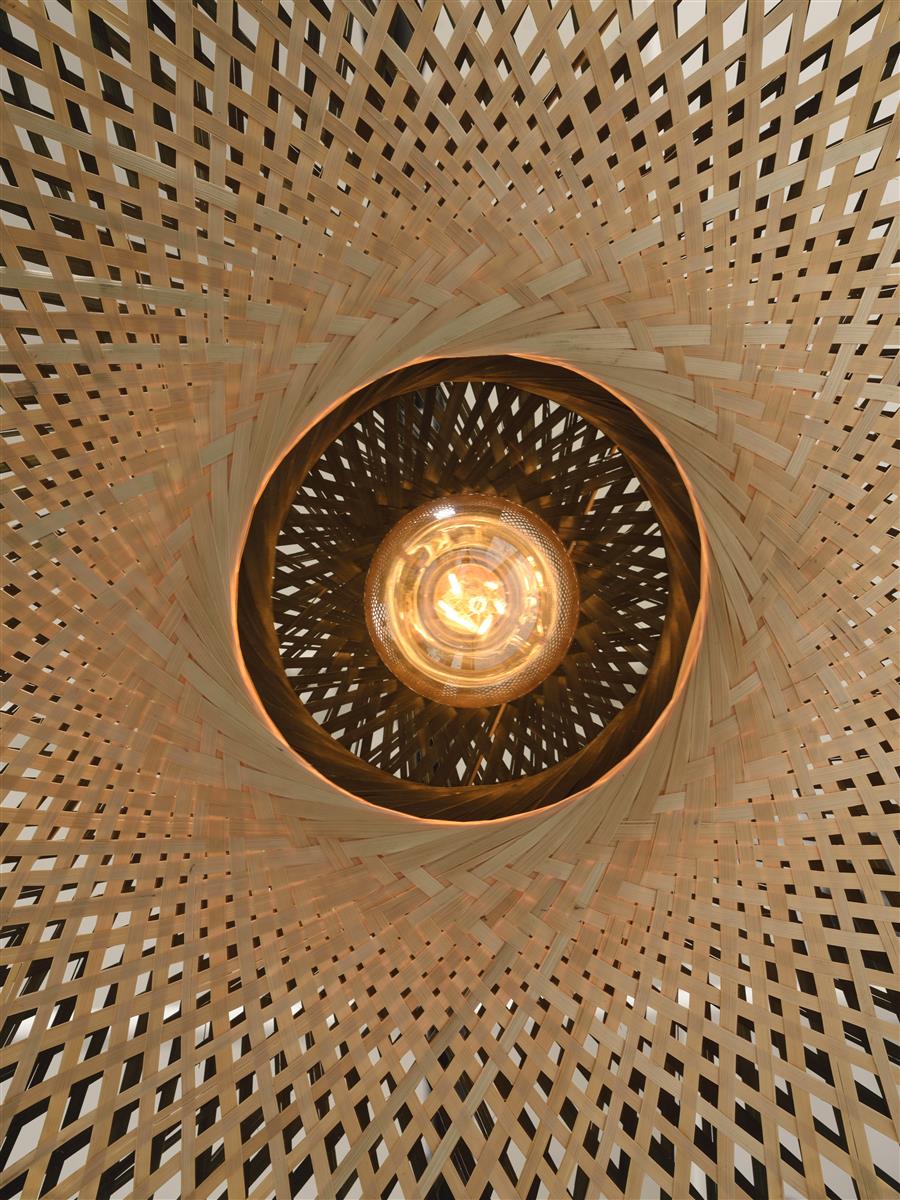 Good&Mojo I Hängeleuchte I KALIMANTAN I Farbe: Natur/Schwarz I Schirm: Ø60 x 15