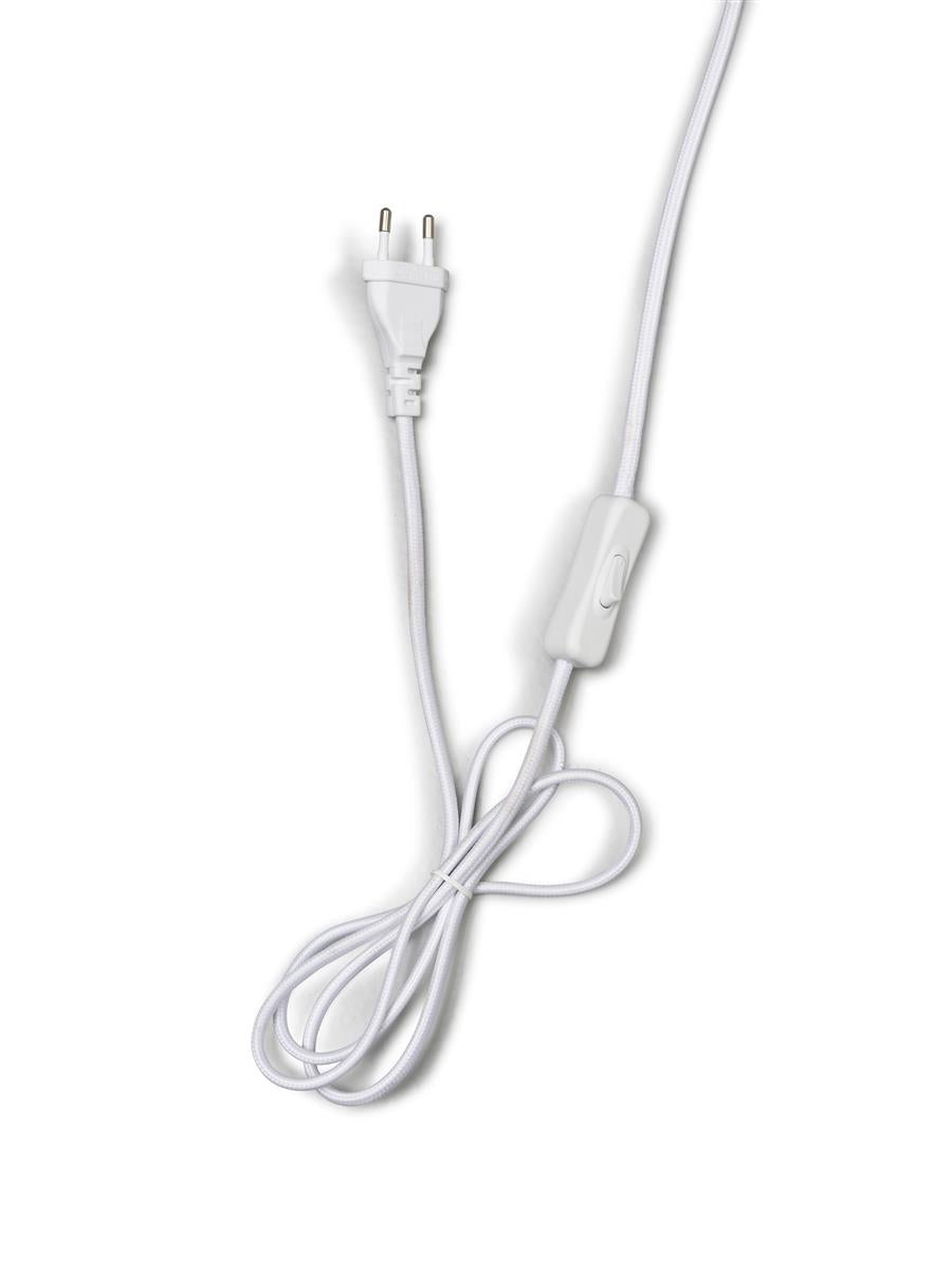 Good&Mojo I Tischleuchte I MEKONG I Farbe: Weiß/Natur I Schirm: Ø25 x 29