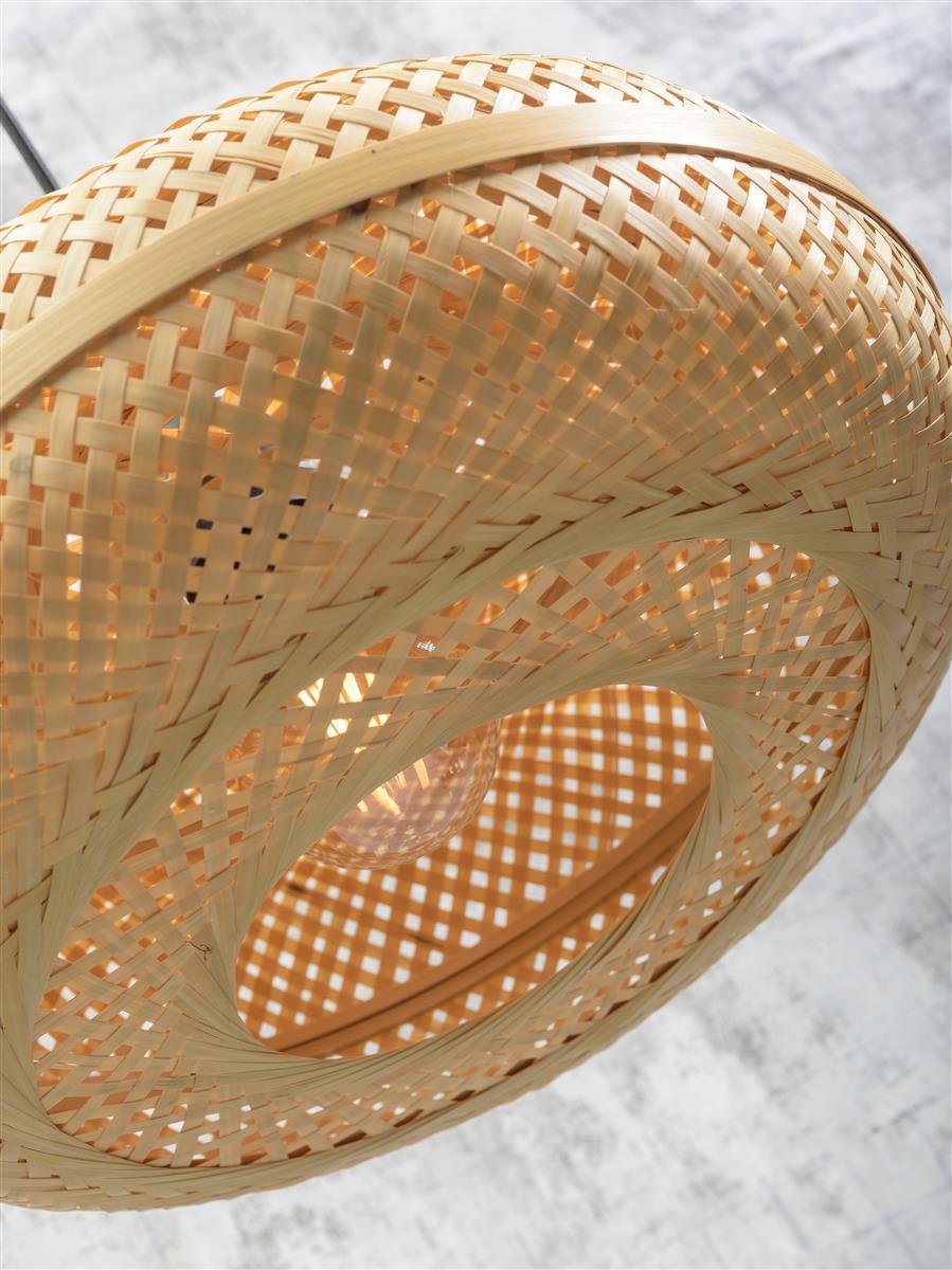 Good&Mojo I Wandleuchte I PALAWAN I Farbe: Natur/Schwarz I Schirm: Ø40 x 15