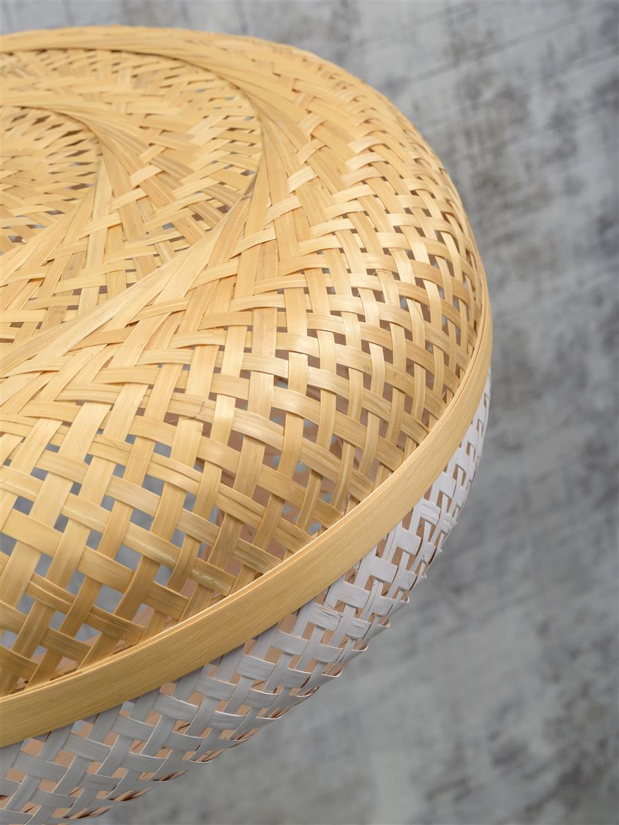 Good&Mojo I Wandleuchte I PALAWAN I Farbe: Natur/Schwarz/Weiß I Schirm: Ø60 x 15