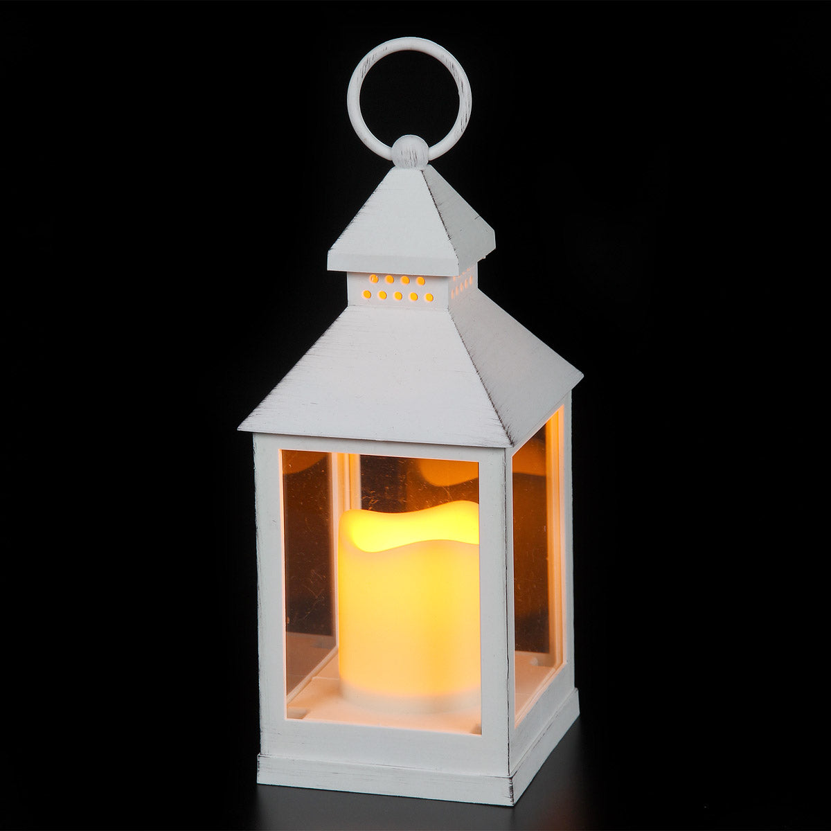 Laterne antikweiss 24cm inkl LED Kerze