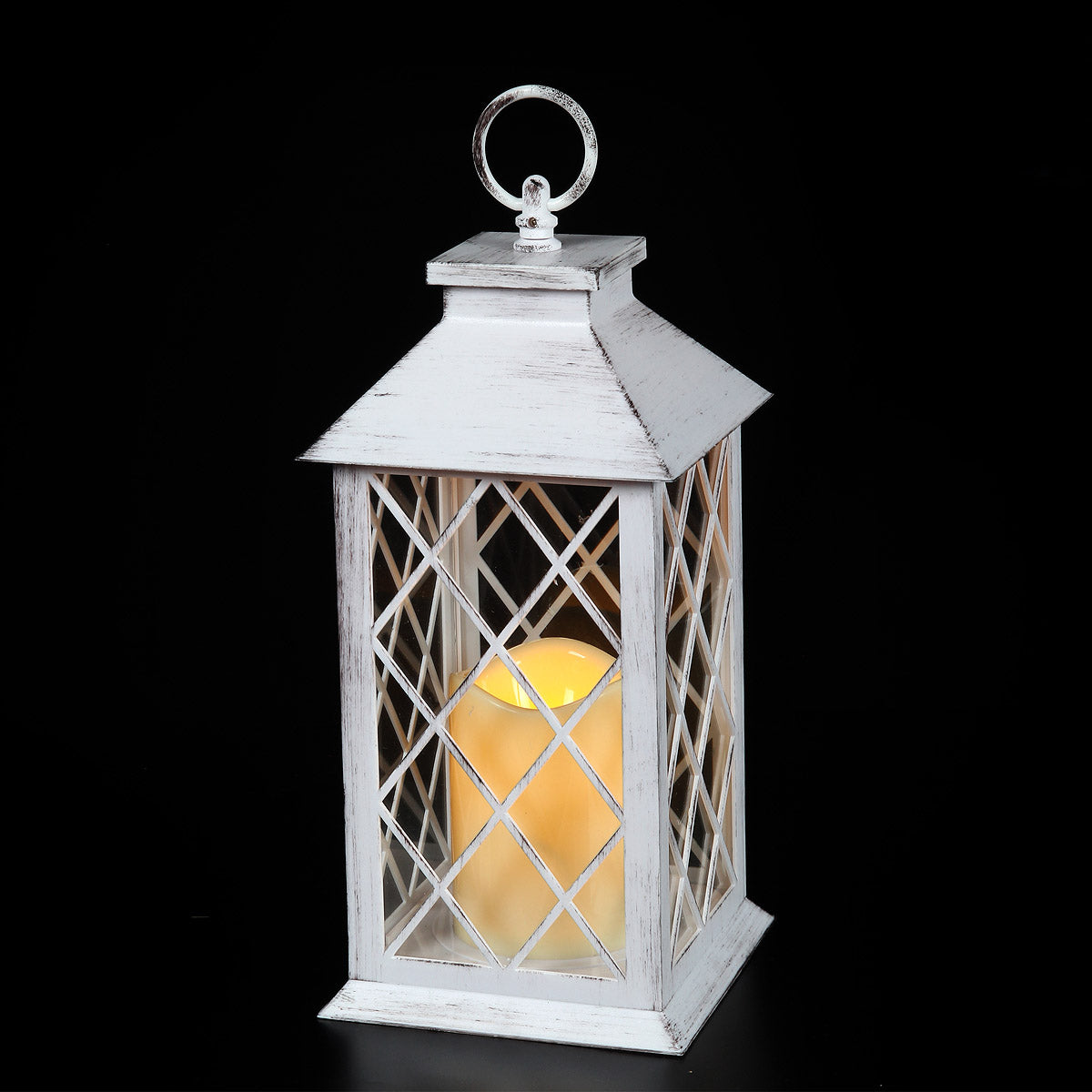 Laterne antikweiss 34cm inkl LED Kerze