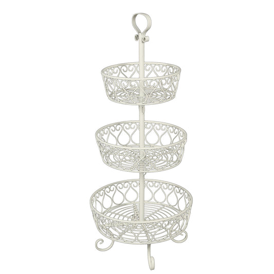 Obst/Blumen Etagere antikweiss 80cm