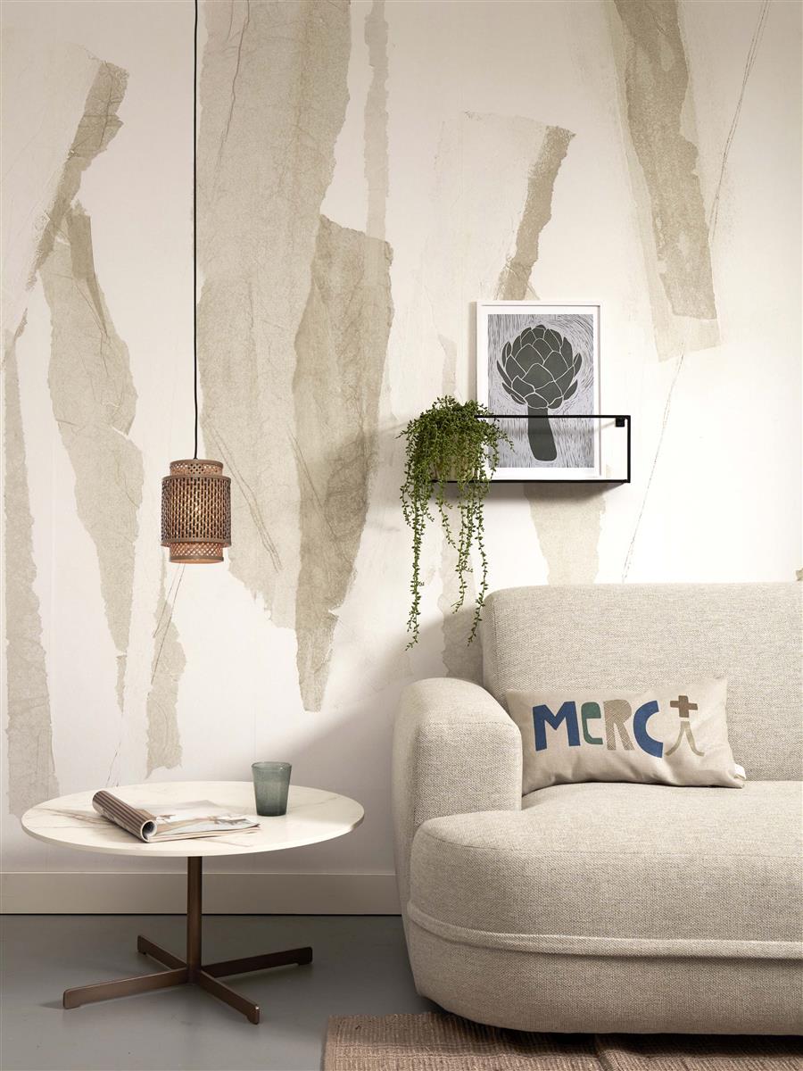 GOOD&MOJO I Hängeleuchte I BHUTAN I Farbe: Natur/Schwarz I Schirm: Ø18 x 25