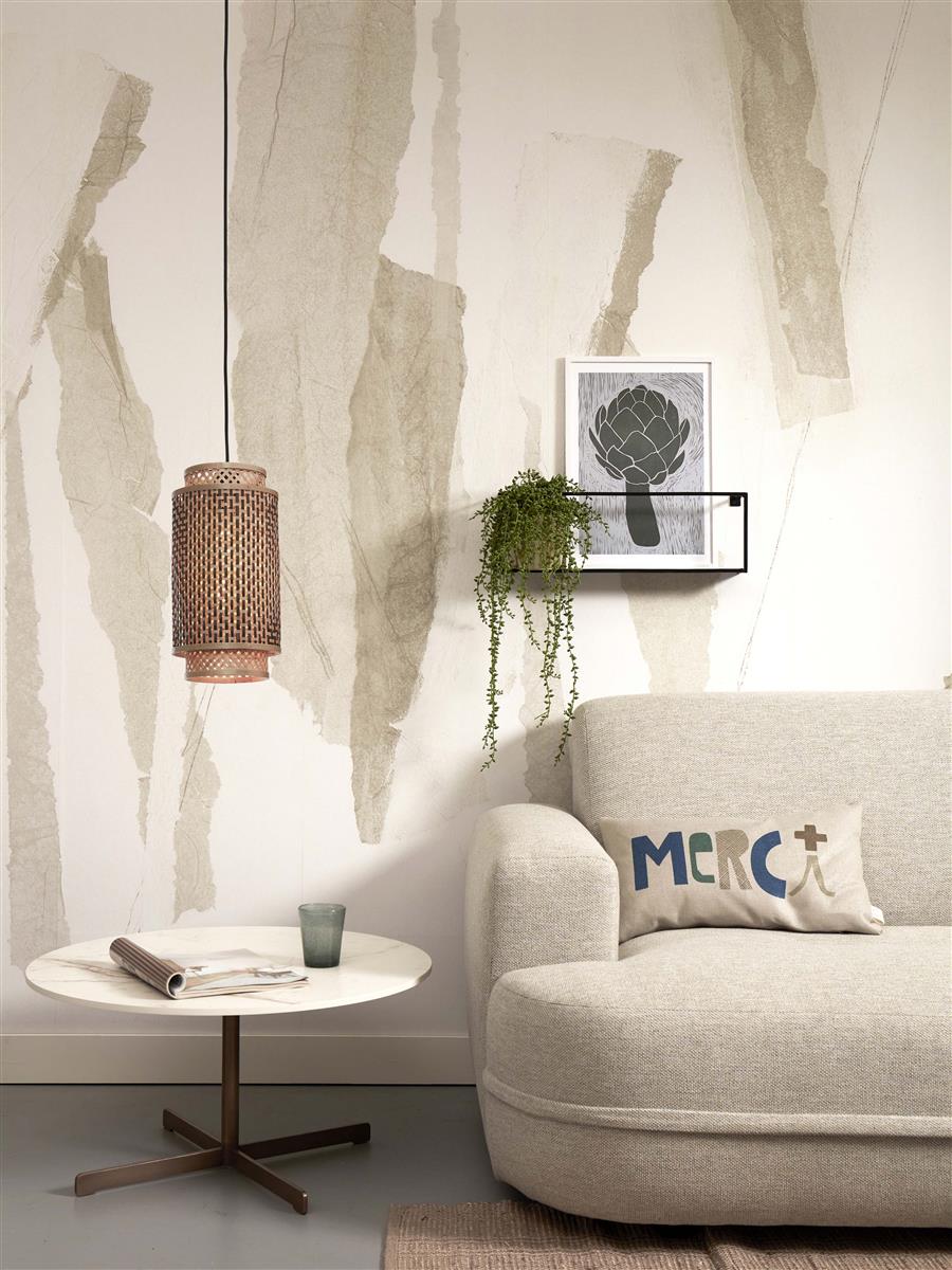 GOOD&MOJO I Hängeleuchte I BHUTAN I Farbe: Natur/Schwarz I Schirm: Ø18 x 35