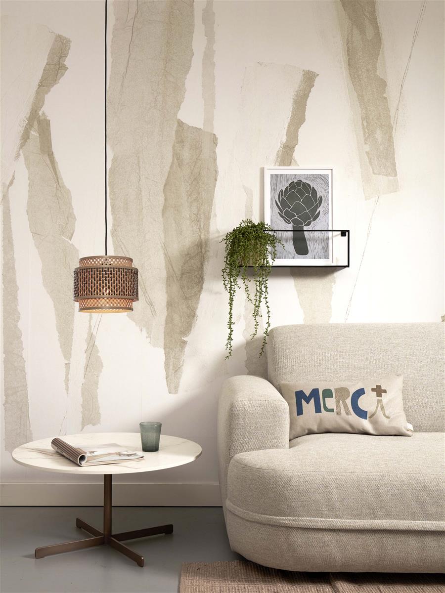 GOOD&MOJO I Hängeleuchte I BHUTAN I Farbe: Natur/Schwarz I Schirm: Ø25 x20