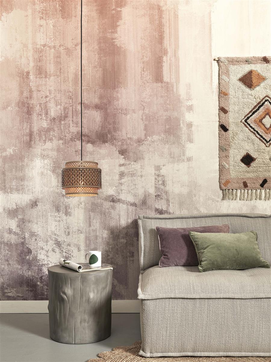 GOOD&MOJO I Hängeleuchte I BHUTAN I Farbe: Natur/Schwarz I Schirm: Ø25 x20