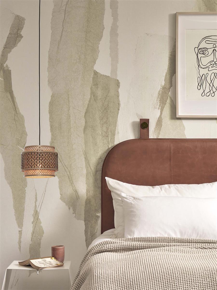 GOOD&MOJO I Hängeleuchte I BHUTAN I Farbe: Natur/Schwarz I Schirm: Ø25 x20