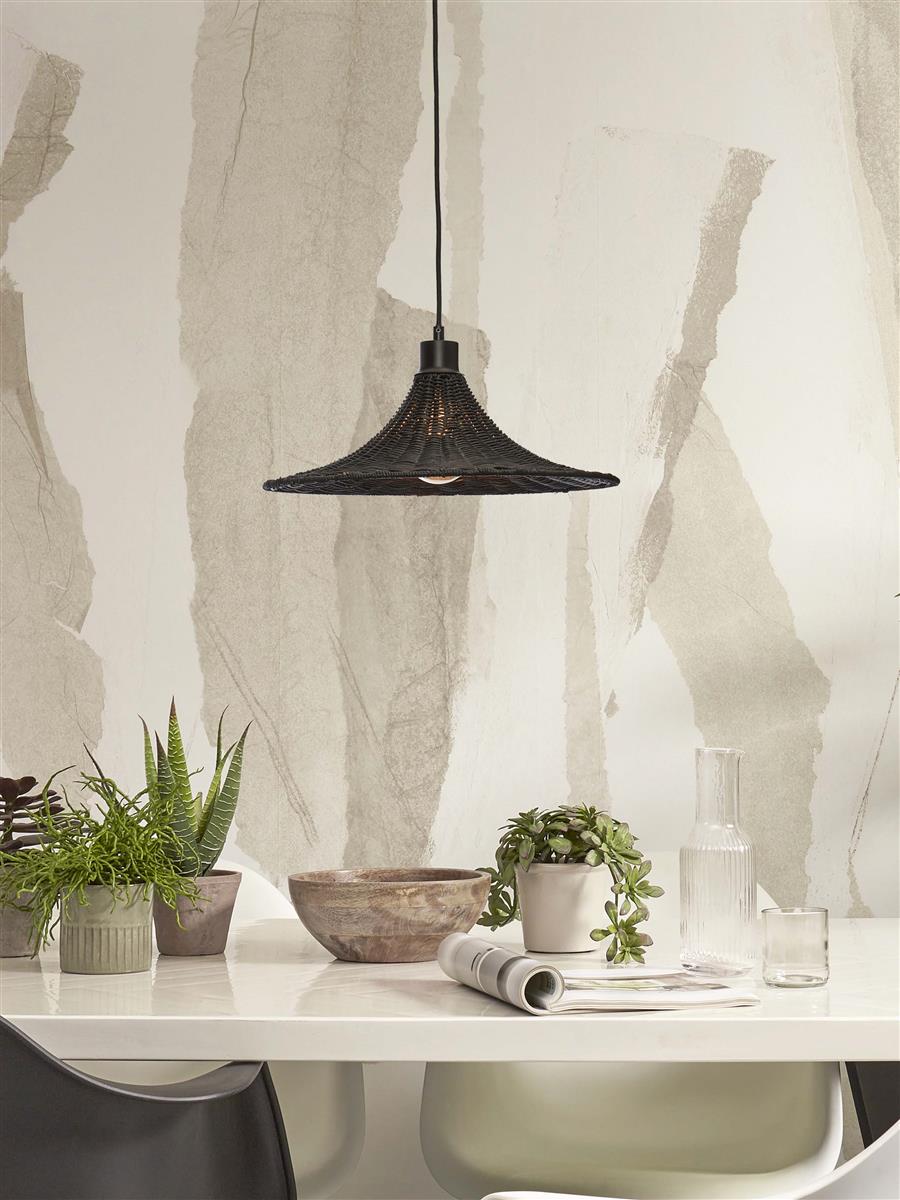 GOOD&MOJO I Hängeleuchte I BORABORA I Farbe: Schwarz I Schirm: Ø40 x 12