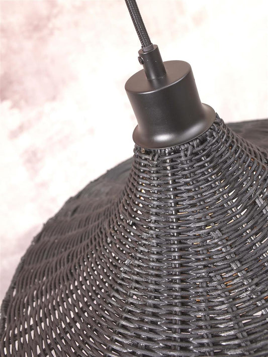 GOOD&MOJO I Hängeleuchte I BORABORA I Farbe: Schwarz I Schirm: Ø40 x 12