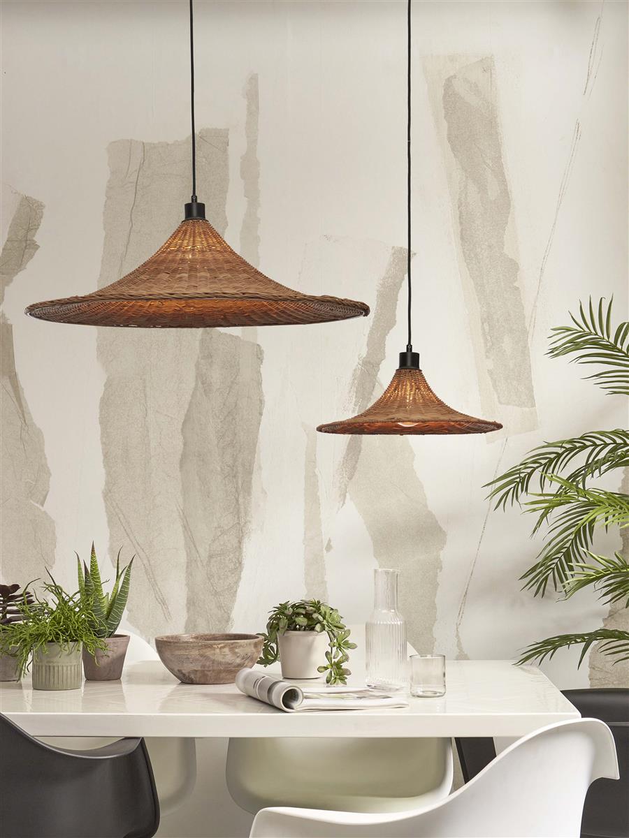 GOOD&MOJO I Hängeleuchte I BORABORA I Farbe: Natur I Schirm: Ø40 x 12