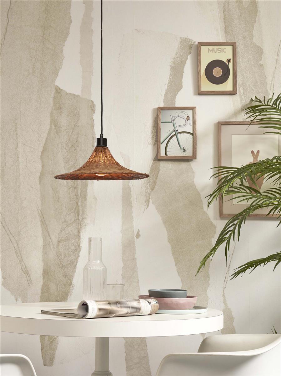 GOOD&MOJO I Hängeleuchte I BORABORA I Farbe: Natur I Schirm: Ø40 x 12