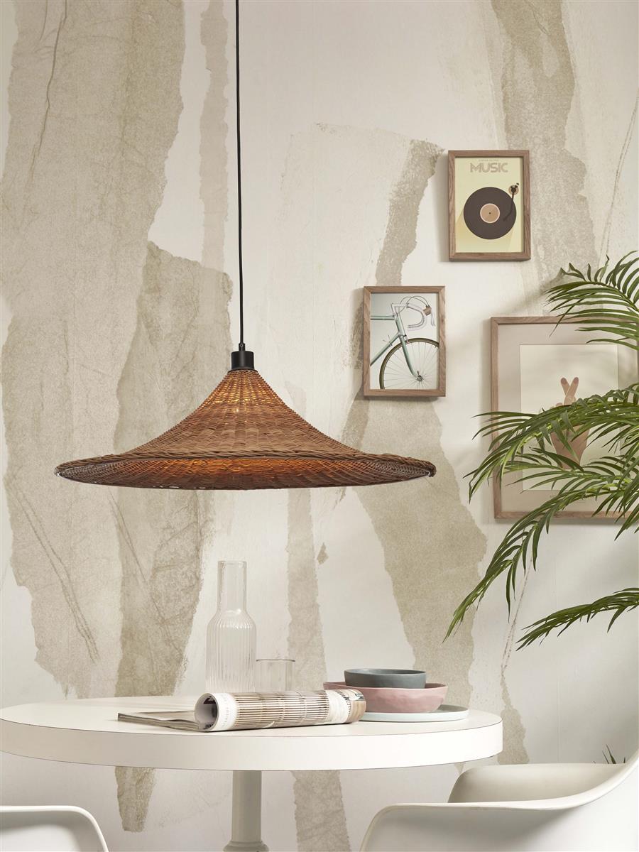 GOOD&MOJO I Hängeleuchte I BORABORA I Farbe: Natur I Schirm: Ø70 x20