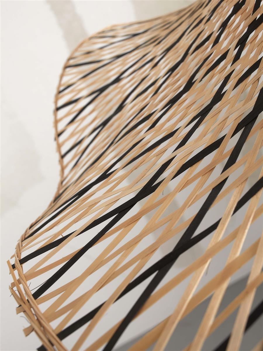 GOOD&MOJO I Hängeleuchte I IBIZA I Farbe: Natur/Schwarz I Schirm: Ø50 x15