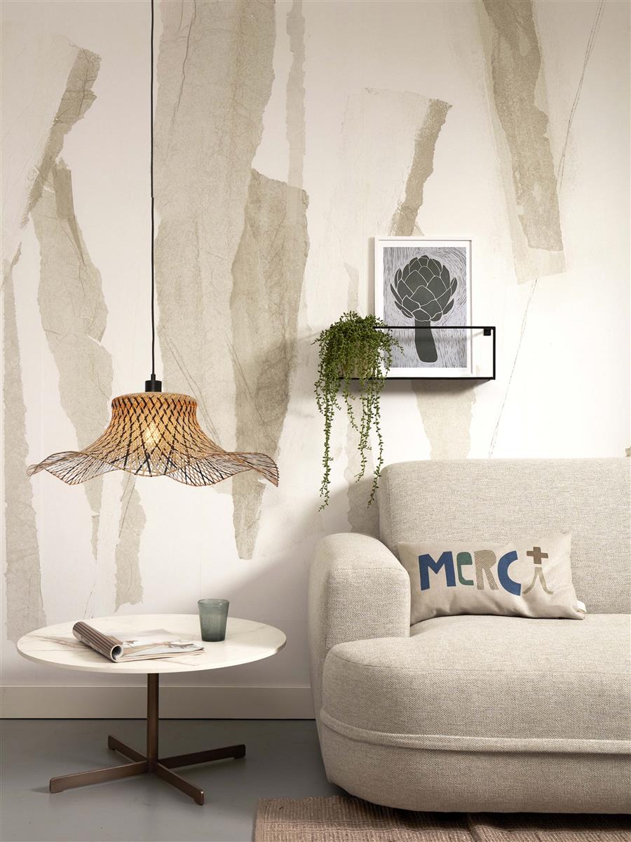 GOOD&MOJO I Hängeleuchte I IBIZA I Farbe: Natur/Schwarz I Schirm: Ø65 x 20