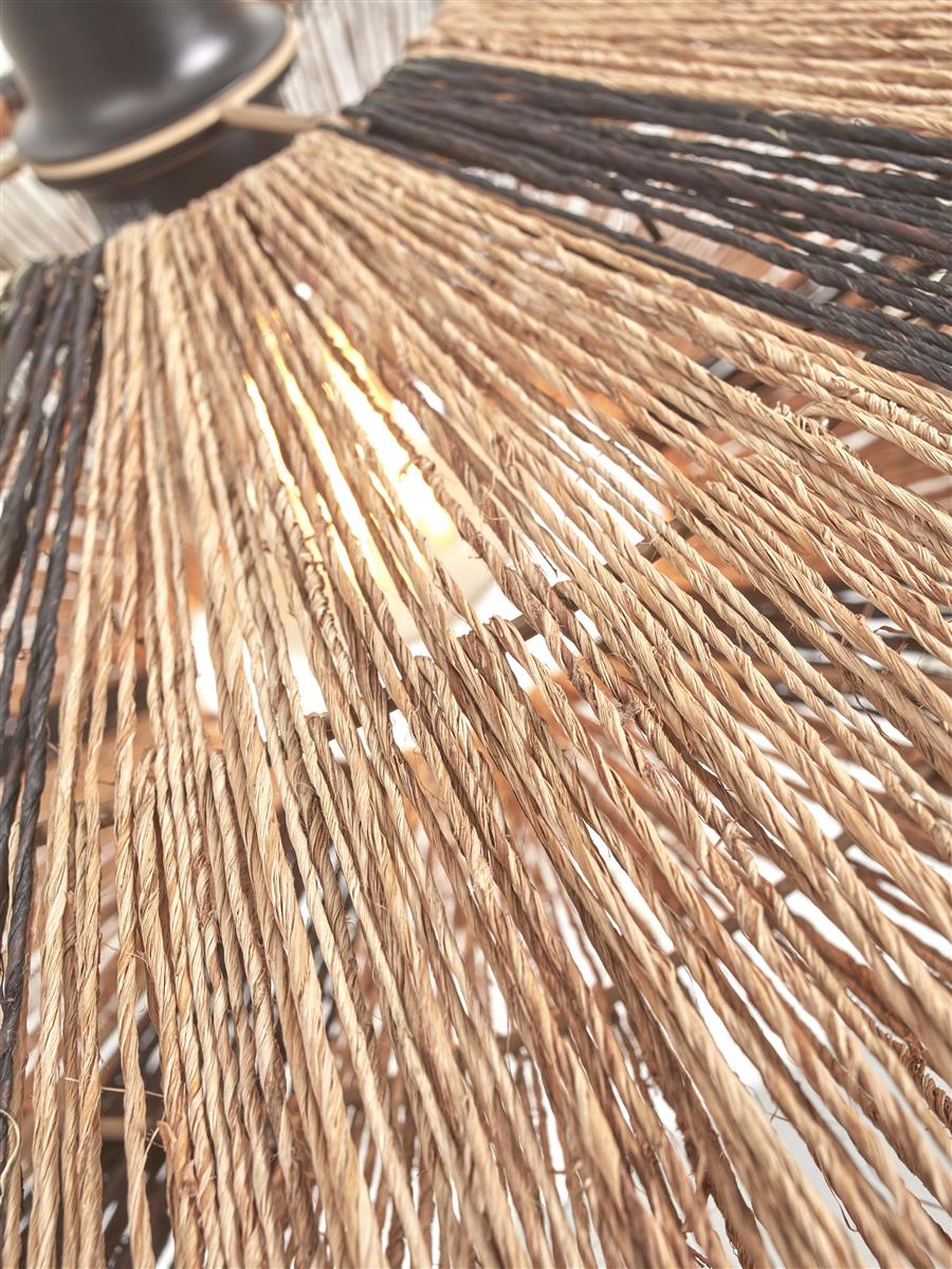 GOOD&MOJO I Hängeleuchte I IGUAZU I Farbe: Natur/Schwarz I Schirm: Ø40 x 12