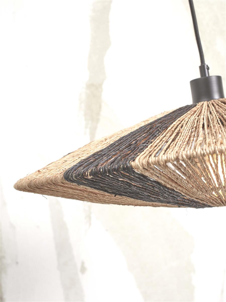 GOOD&MOJO I Hängeleuchte I IGUAZU I Farbe: Natur/Schwarz I Schirm: Ø55 x 14