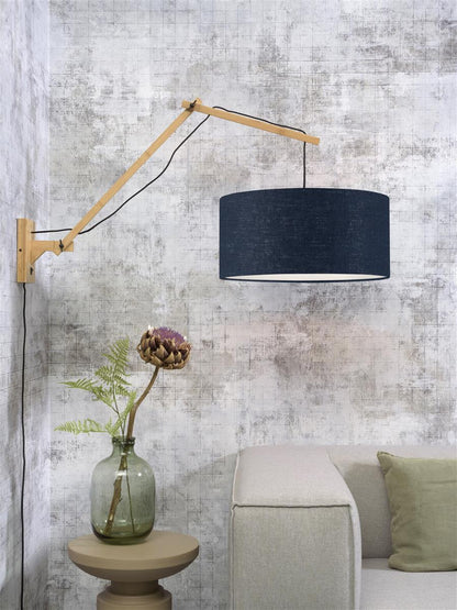 Good&Mojo I Wandleuchte I ANDES I Farbe: blaues Denim  I Schirm: Ø47 x 23