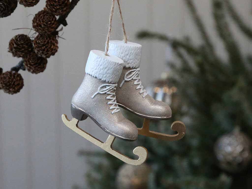 Schlittschuhe glitzernd I Weihnachtsanhänger