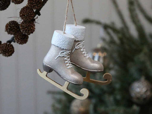 Schlittschuhe glitzernd I Weihnachtsanhänger