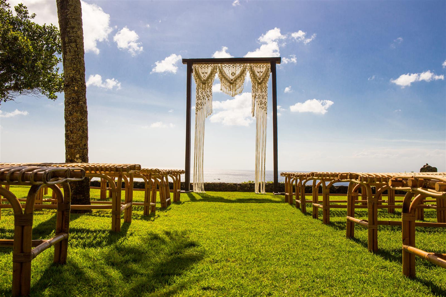 Pergola-Hochzeitsbogen JASMIN I Weiß I exzellentes &amp; nachhaltiges Makramee