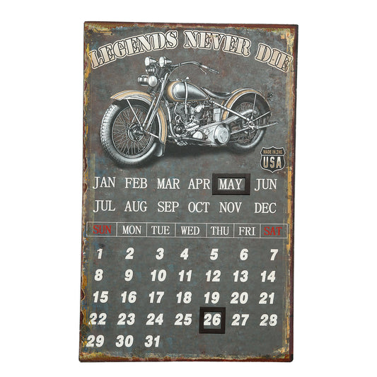 Metallbild Kalender I Biker 25x40cm