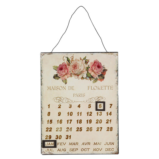 Metallbild Kalender I Rosen 25x33cm